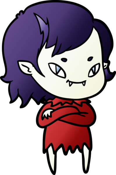 Bir insan tarafından çizilmiş çizgi film dostu vampir kız.