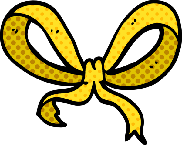 Bir insan tarafından çizilmiş karton sarı kurdele.