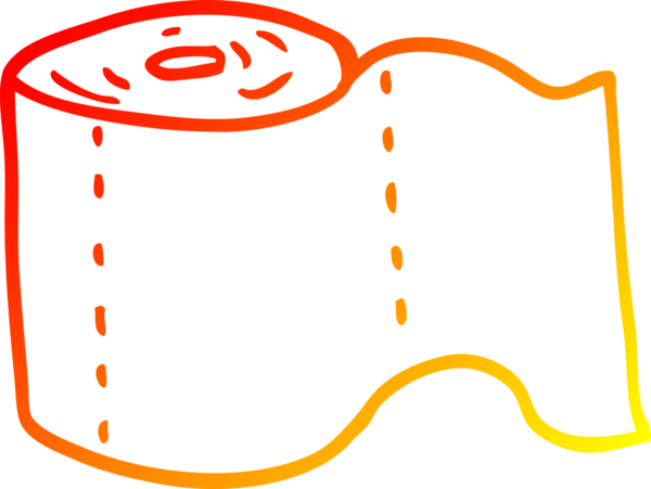 Bir insan tarafından çizilmiş bir tuvalet kağıdının sıcak çizgi çizimi
