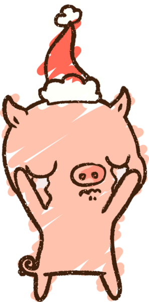 Bir insan tarafından çizilmiş Noel Domuz Tebeşiri