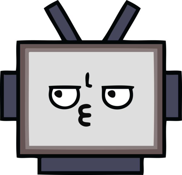 Bir insan tarafından çizilmiş güzel bir robot kafası karikatürü.