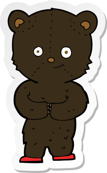 Bir insan tarafından çizilmiş oyuncak ayı yavrusunun çıkartması.