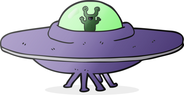 Bir insan tarafından çizilmiş serbest çizim uzaylı uzay gemisi