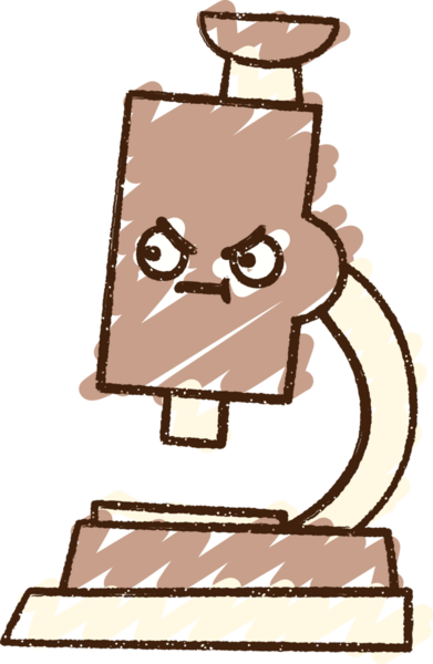 Bir insan tarafından çizilmiş mikroskop Tebeşiri