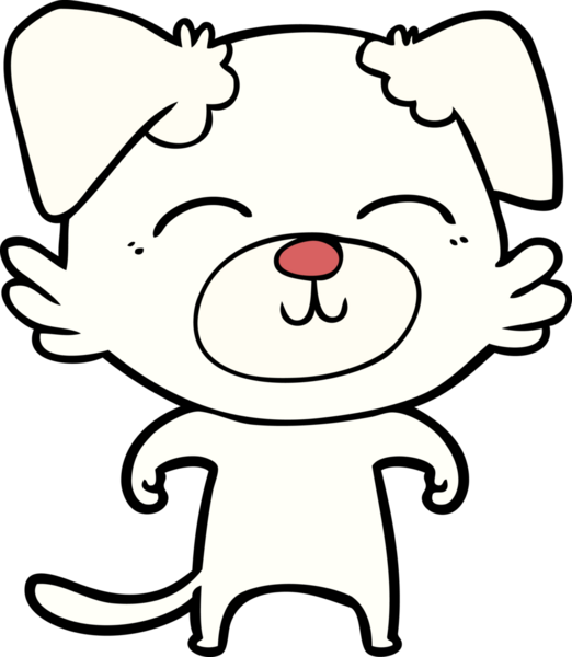 Bir insan tarafından çizilmiş çizgi film köpeği.