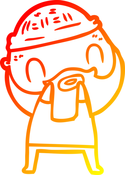 Bir insan tarafından çizilmiş sakallı bir adamın sıcak çizgi çizimi.