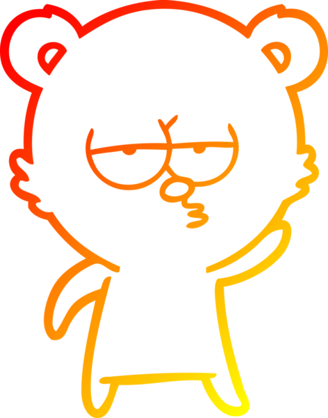 Bir insan tarafından çizilmiş, sıkılmış bir kutup ayısının sıcak çizgi çizimi.