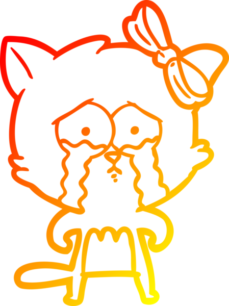 Bir insan tarafından çizilmiş çizgi film kedisinin sıcak çizgi çizimi