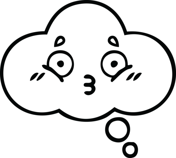 Bir insan tarafından çizilmiş bir düşünce baloncuğunun çizgi çizimi