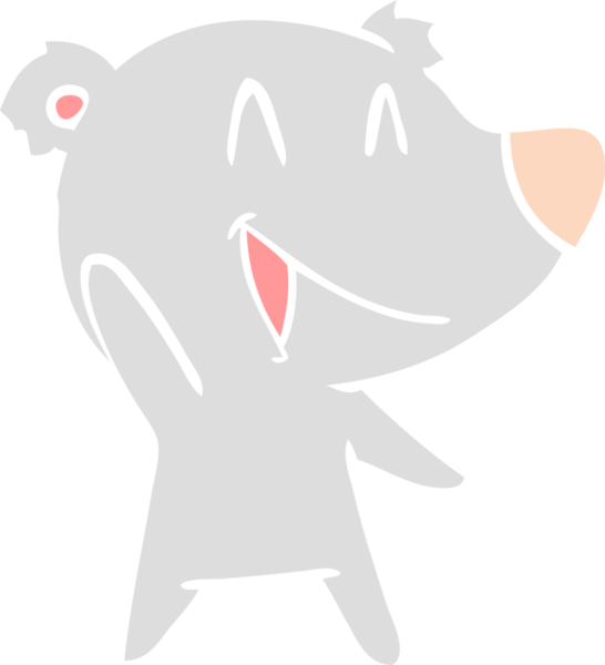 Gülen ayı düz renkli çizgi film bir insan tarafından çizildi.