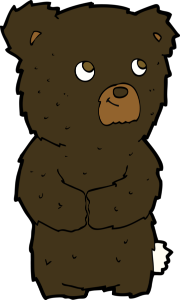 bir insan tarafından çizilmiş siyah ayı yavrusu.