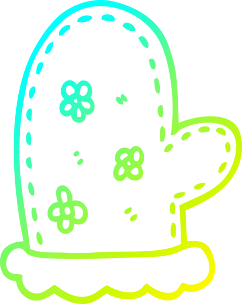 Bir insan tarafından çizilmiş fırın eldivenlerinin soğuk gradyan çizgileri.