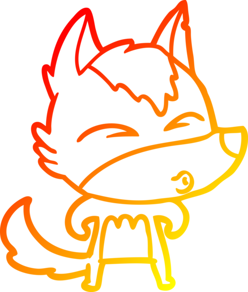 Bir insan tarafından çizilmiş bir kurt çizgi filminin sıcak çizgi çizimi.