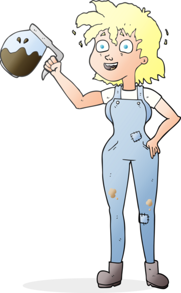 Bir insan tarafından çizilmiş çok fazla kahve ve karikatür.