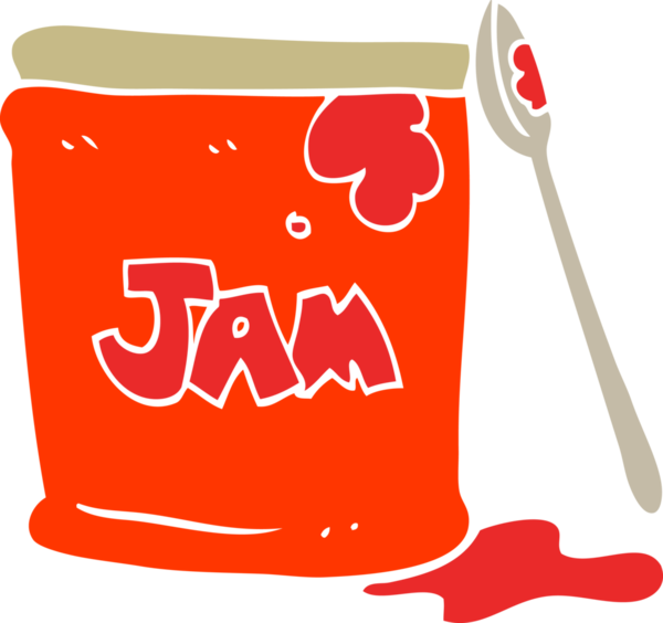 Bir insan tarafından çizilmiş reçel kavanozunun düz renk çizimi