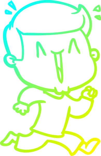 Bir insan tarafından çizilmiş, heyecanlı bir çizgi film çizimi.