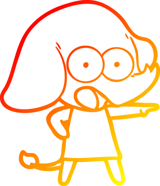 Bir insan tarafından çizilmiş şirin bir fil çizimi.