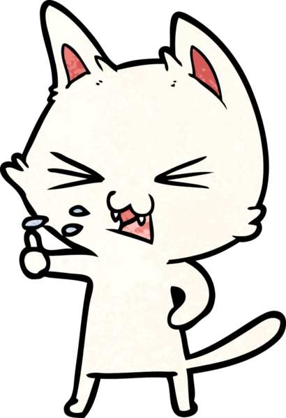 Bir insan tarafından çizilmiş kedi tıslaması.