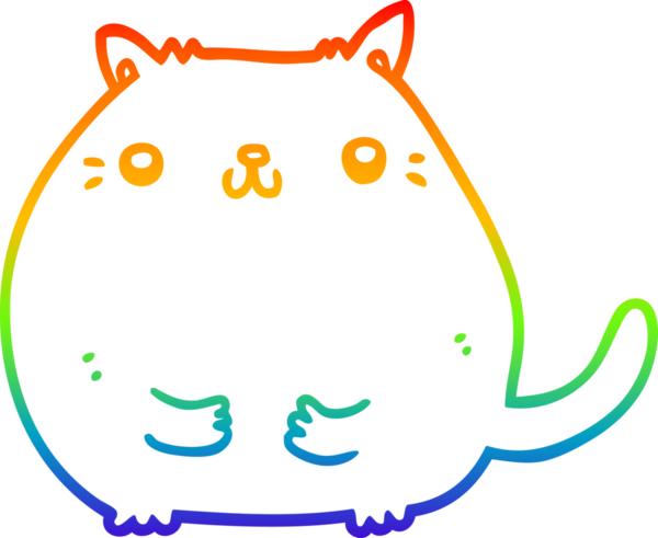 gökkuşağı gradyanı çizimi bir insan tarafından çizilmiş çizgi film kedisi