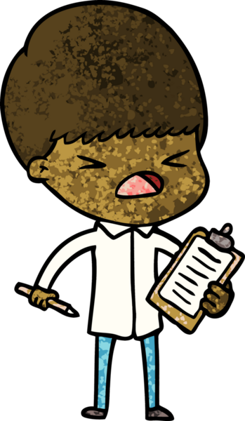 Çizgi film bir insan tarafından çizilmiş stresli adam