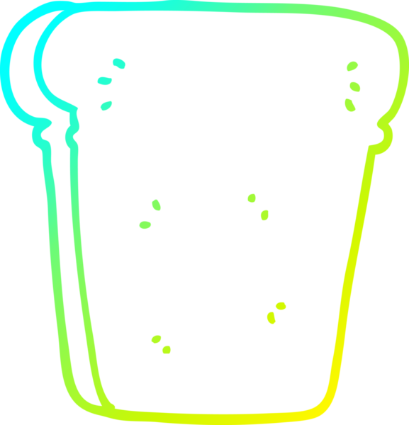 Bir insan tarafından çizilmiş bir ekmek diliminin soğuk gradyan çizimi