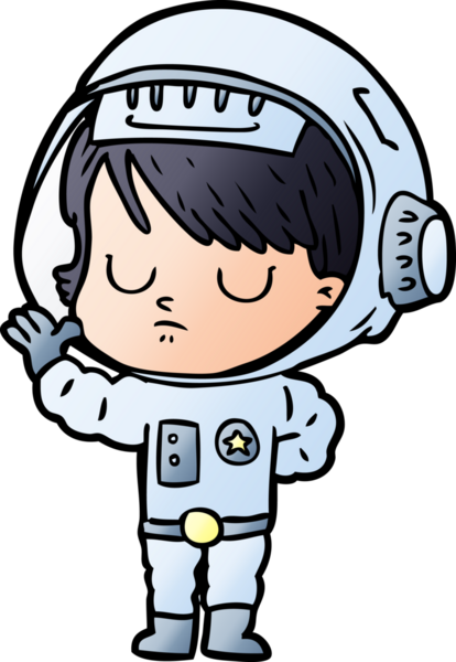 Bir insan tarafından çizilmiş astronot kadın.