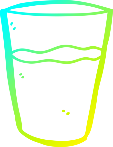 Bir insan tarafından çizilmiş bir bardak suyun soğuk gradyan çizgisi.