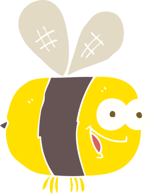 Bir insan tarafından çizilen arıların düz renk çizimi