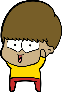 Bir insan tarafından çizilmiş mutlu çocuk çizgi filmi.