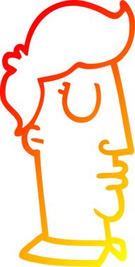 Bir insan tarafından çizilmiş insan kafasının sıcak çizgi çizimi