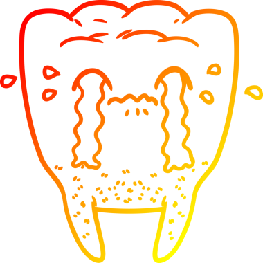 Bir insan tarafından çizilmiş bir çizgi film dişinin sıcak çizgi çizimi