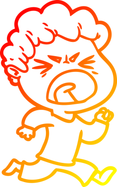 Bir insan tarafından çizilmiş kızgın bir adamın çizgi film çizimi.