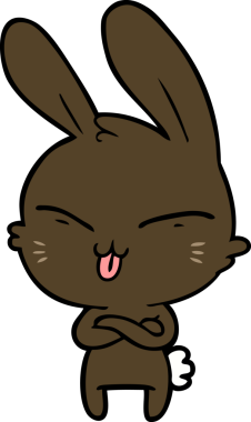 Bir insan tarafından çizilmiş şirin çizgi film tavşanı.