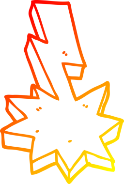 Bir insanın çizdiği karikatür yıldırımının sıcak çizgi çizimi