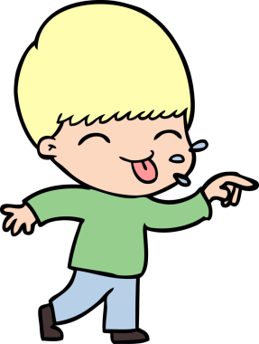 Bir insan tarafından çizilmiş mutlu çizgi film çocuğu.