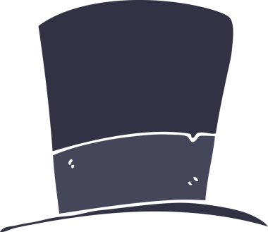 Bir insan tarafından çizilmiş karikatür silindir şapka.