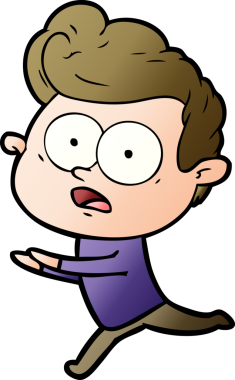 Bir insan tarafından çizilmiş çizgi film bakışlı adam.