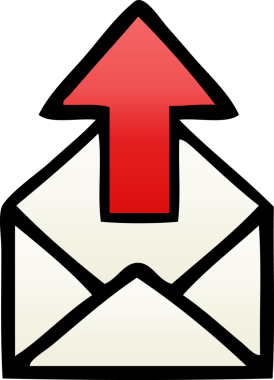 Bir insan tarafından çizilmiş bir e-posta işaretinin gölgelenmiş çizimi