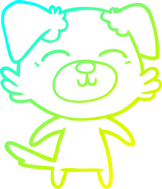 Bir insan tarafından çizilen çizgi film köpeğinin soğuk gradyan çizgisi.