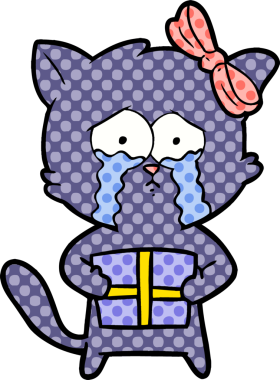 Bir insan tarafından çizilmiş çizgi film kedisi.