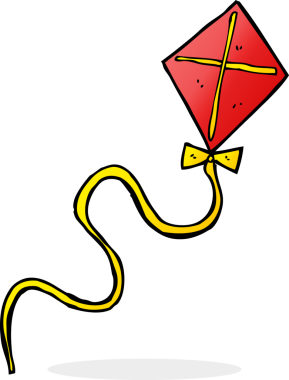 bir insan tarafından çizilmiş uçan bir uçurtma.