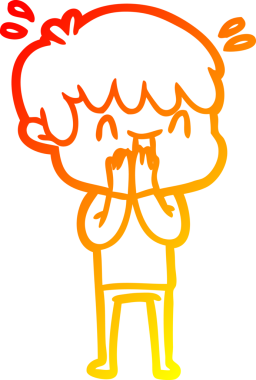 Bir insan tarafından çizilmiş gülen bir çizgi film karakteri çizimi