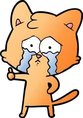 Bir insan tarafından çizilmiş çizgi film kedisi.