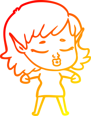 Bir insan tarafından çizilmiş güzel bir elf kızı çizimi.