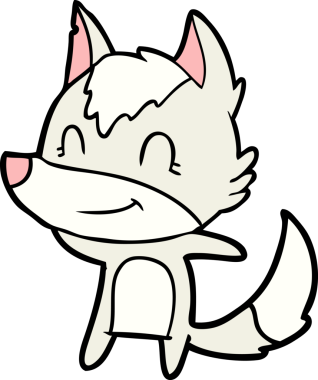 Bir insan tarafından çizilmiş dost canlısı bir kurt.