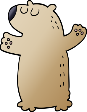 Bir insan tarafından çizilmiş çizgi film karalama ayısı