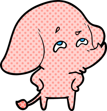 Bir insan tarafından çizilmiş karikatür fili