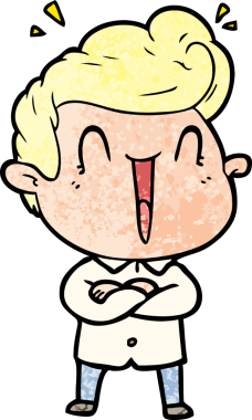 Bir insan tarafından çizilmiş heyecanlı bir çizgi film.