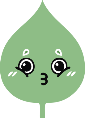 Bir insan tarafından çizilmiş dışavurumsal yaprağın düz renk retro karikatürü