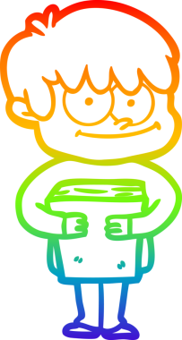 gökkuşağı gradyanı çizimi bir insan tarafından çizilmiş mutlu bir çizgi film adamı